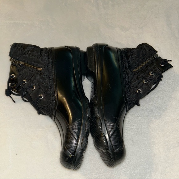 Sperry black waterproof rubber boot quilted top size 10M winter work wear - Picture 3 of 8